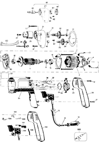 Page A Diagram and Parts List for 1046 Type 100 Black and Decker Electric Drill